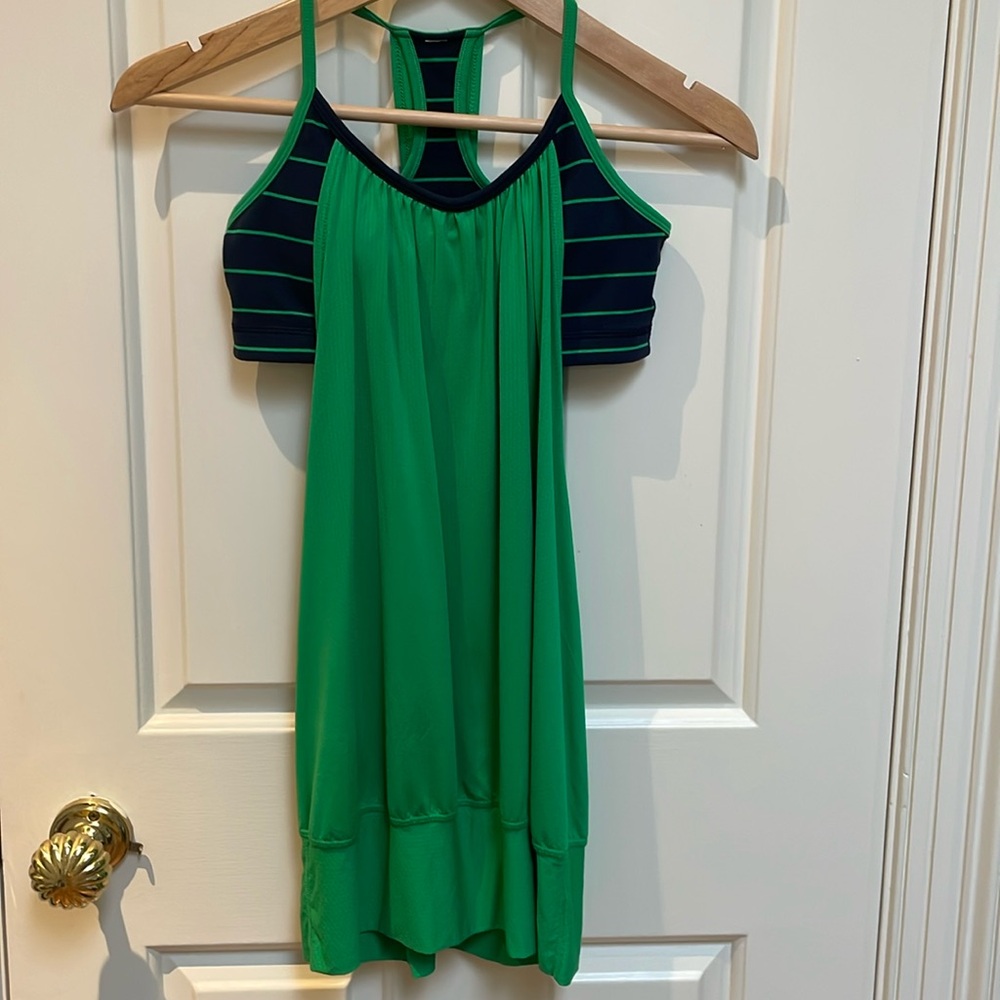 Lululemon bra tank combo -  kelly green blue stripes - size XS (2-4)?